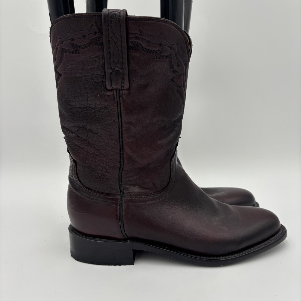 Lucchese‎ Black Cherry Roper Boots Women's Size 9B Genuine Leather Western